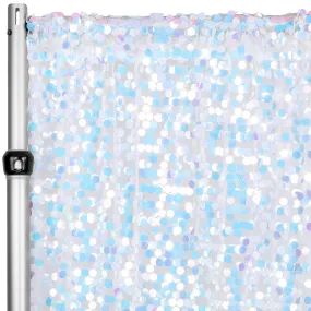 Large Payette Sequin 10ft H x 52" W Drape/Backdrop panel - Iridescent White