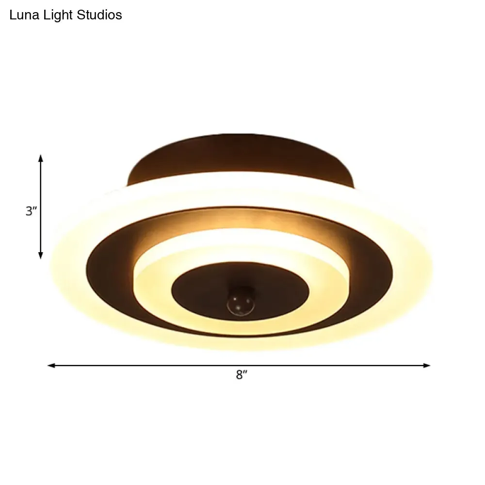 LED Corridor Ceiling Lamp - Modern Flushmount Lighting in White/Coffee with Warm/White/Natural Light Options