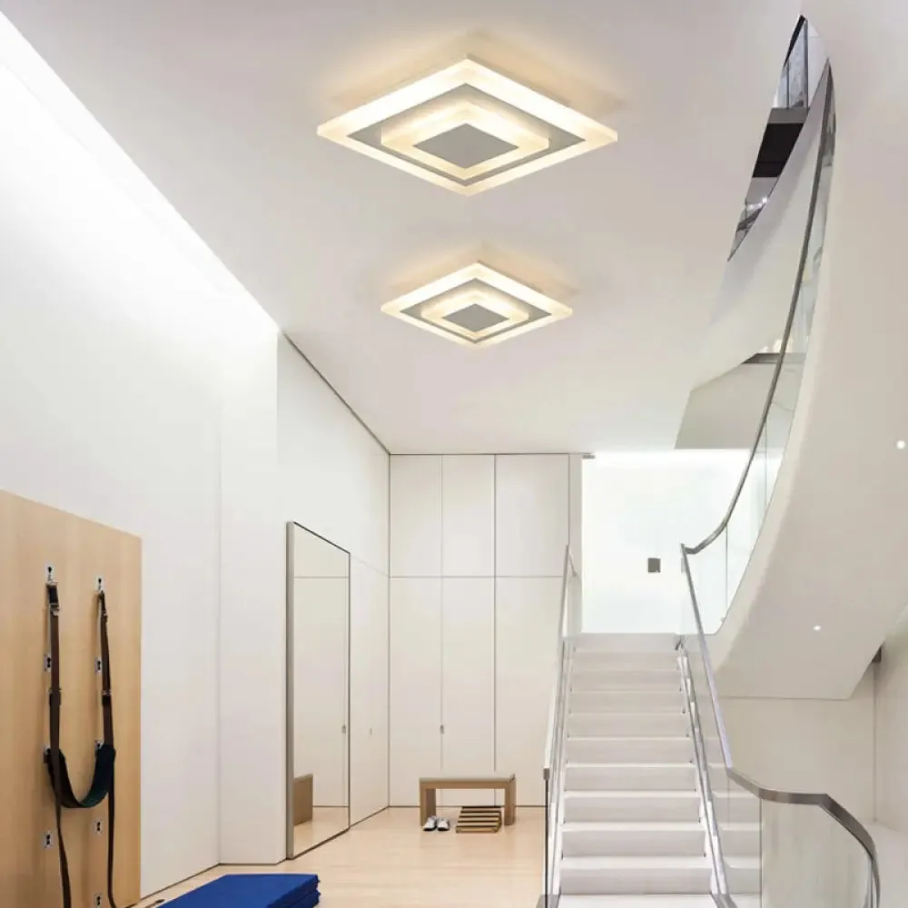 LED Corridor Ceiling Lamp - Modern Flushmount Lighting in White/Coffee with Warm/White/Natural Light Options