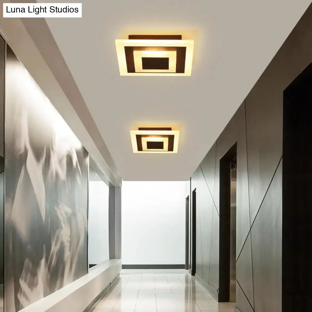 LED Corridor Ceiling Lamp - Modern Flushmount Lighting in White/Coffee with Warm/White/Natural Light Options