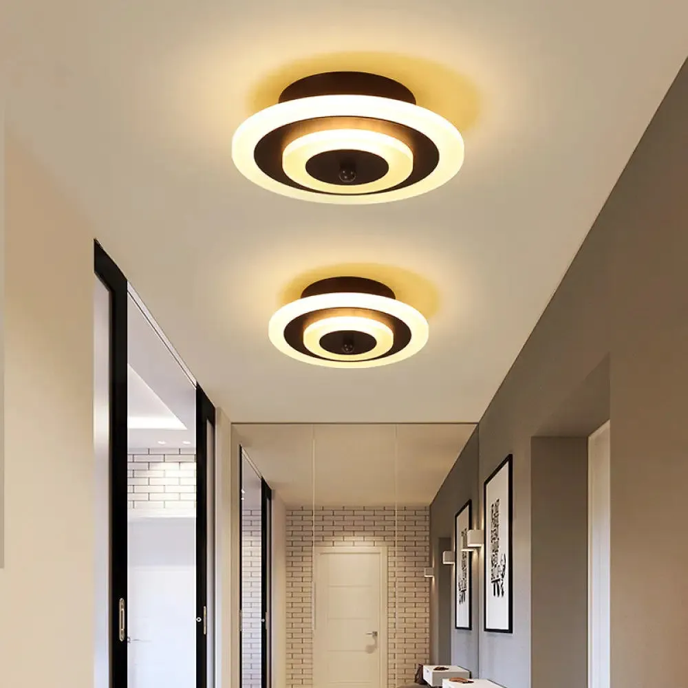 LED Corridor Ceiling Lamp - Modern Flushmount Lighting in White/Coffee with Warm/White/Natural Light Options