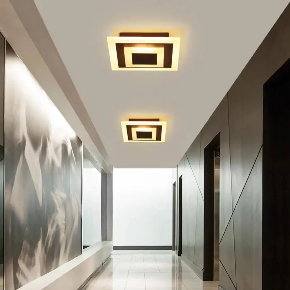 LED Corridor Ceiling Lamp - Modern Flushmount Lighting in White/Coffee with Warm/White/Natural Light Options