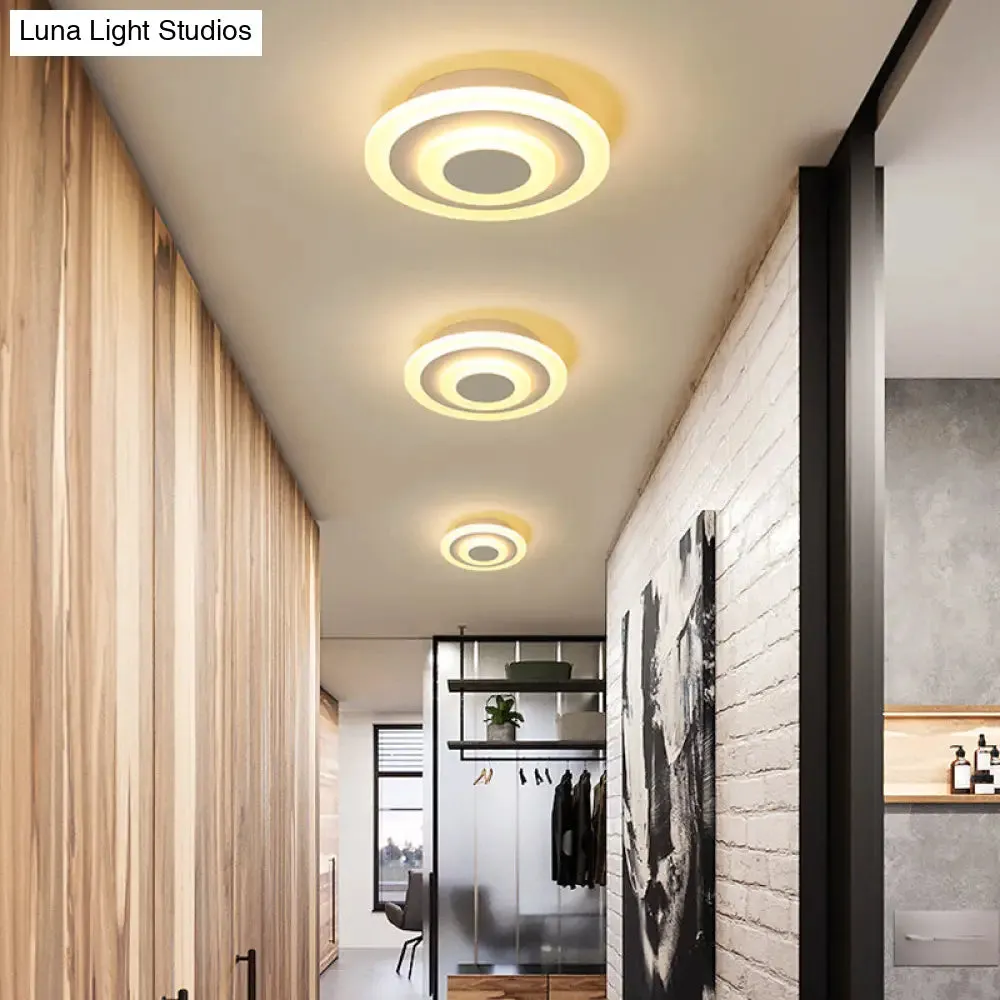 LED Corridor Ceiling Lamp - Modern Flushmount Lighting in White/Coffee with Warm/White/Natural Light Options