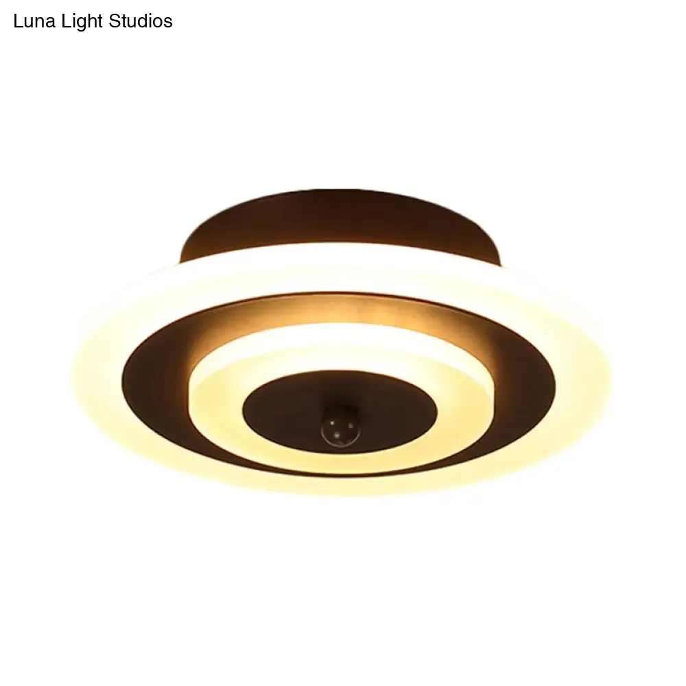 LED Corridor Ceiling Lamp - Modern Flushmount Lighting in White/Coffee with Warm/White/Natural Light Options