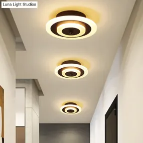 LED Corridor Ceiling Lamp - Modern Flushmount Lighting in White/Coffee with Warm/White/Natural Light Options