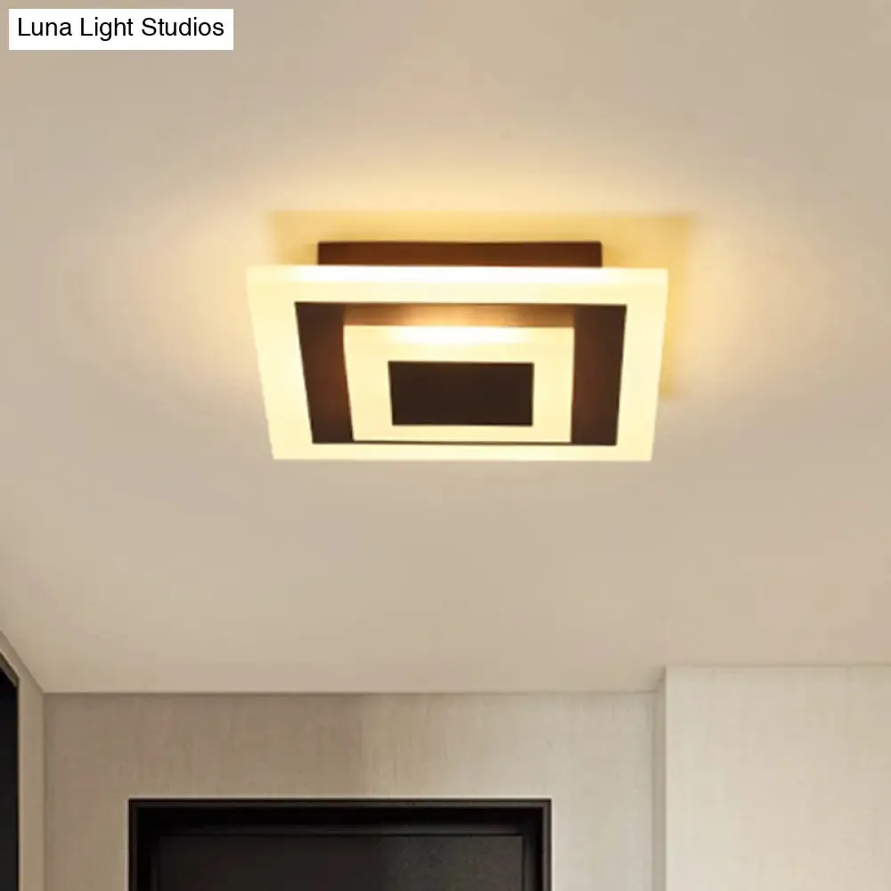 LED Corridor Ceiling Lamp - Modern Flushmount Lighting in White/Coffee with Warm/White/Natural Light Options