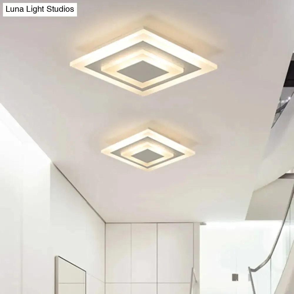 LED Corridor Ceiling Lamp - Modern Flushmount Lighting in White/Coffee with Warm/White/Natural Light Options