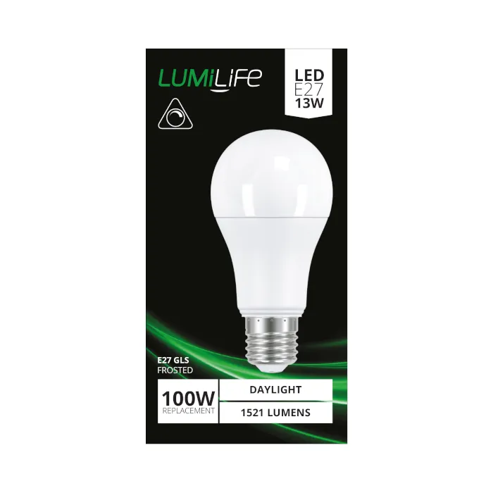 LUMiLiFe 13W E27 Standard GLS LED Bulb - Dimmable - 1521lm - 6500K