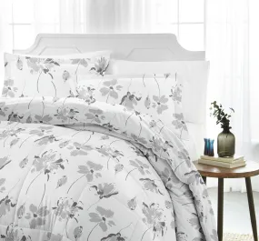 Magnolia Grey Patterned Down-Alternative Comforter Set