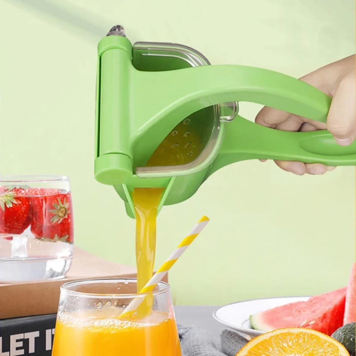 Manual Plastic Fruit Press, Plastic Juicer Fruit Hand Juicer, Heavy Duty Handheld Juice Extractor, Handheld Fruit Press Squeezer, Handheld Juicer, Fryer