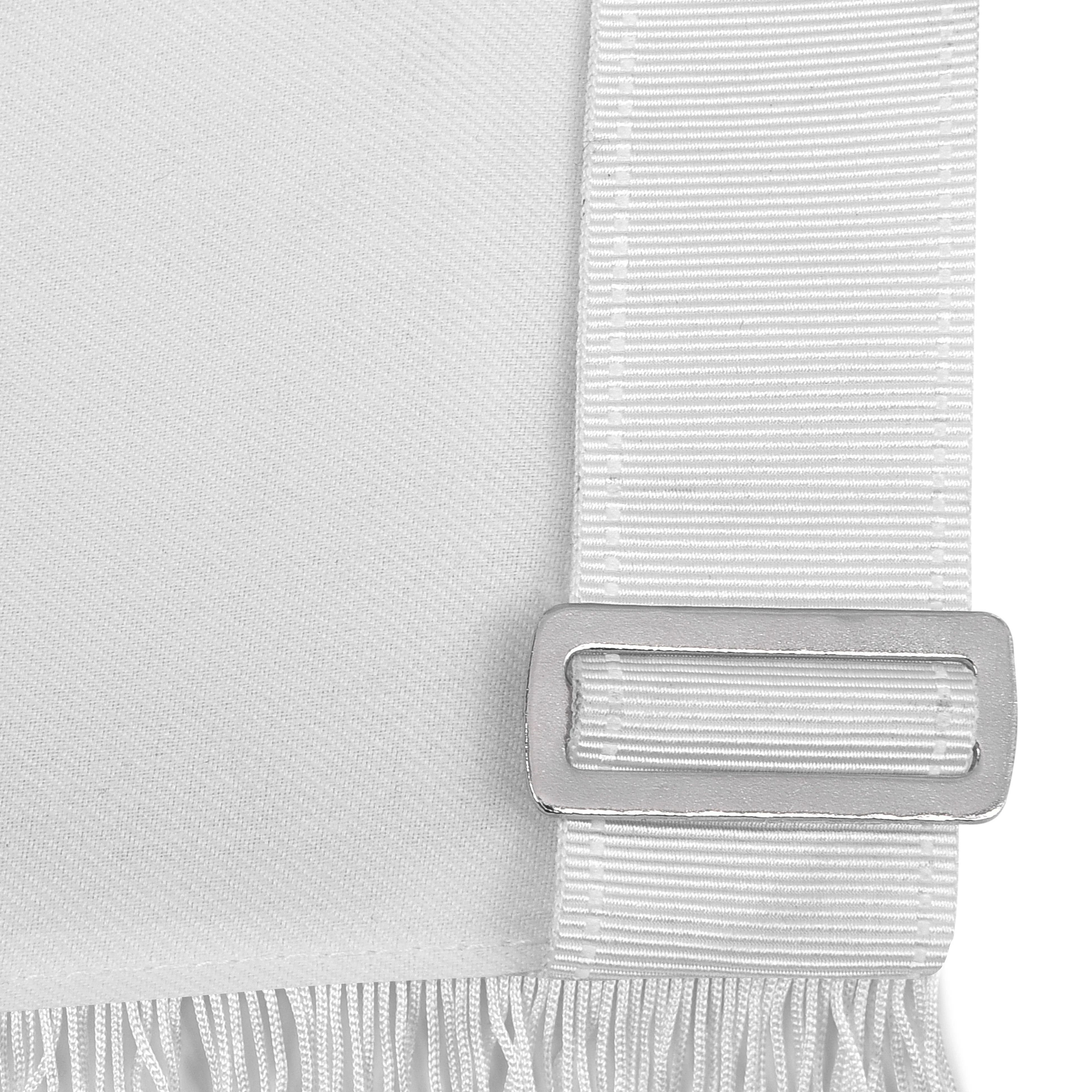 Master Mason Blue Lodge Apron - All White Hand Threaded Silk