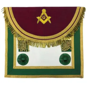 Master Mason Craft Scottish Regulation Apron - Green & Brown