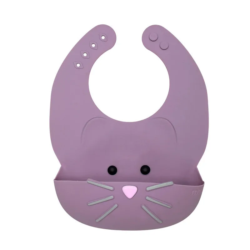 melii Silicone Cat Bib for Mess Free Mealtimes | Waterproof, Adjustable, and BPA-Free | Cute and Playful Design for Toddlers and Kids