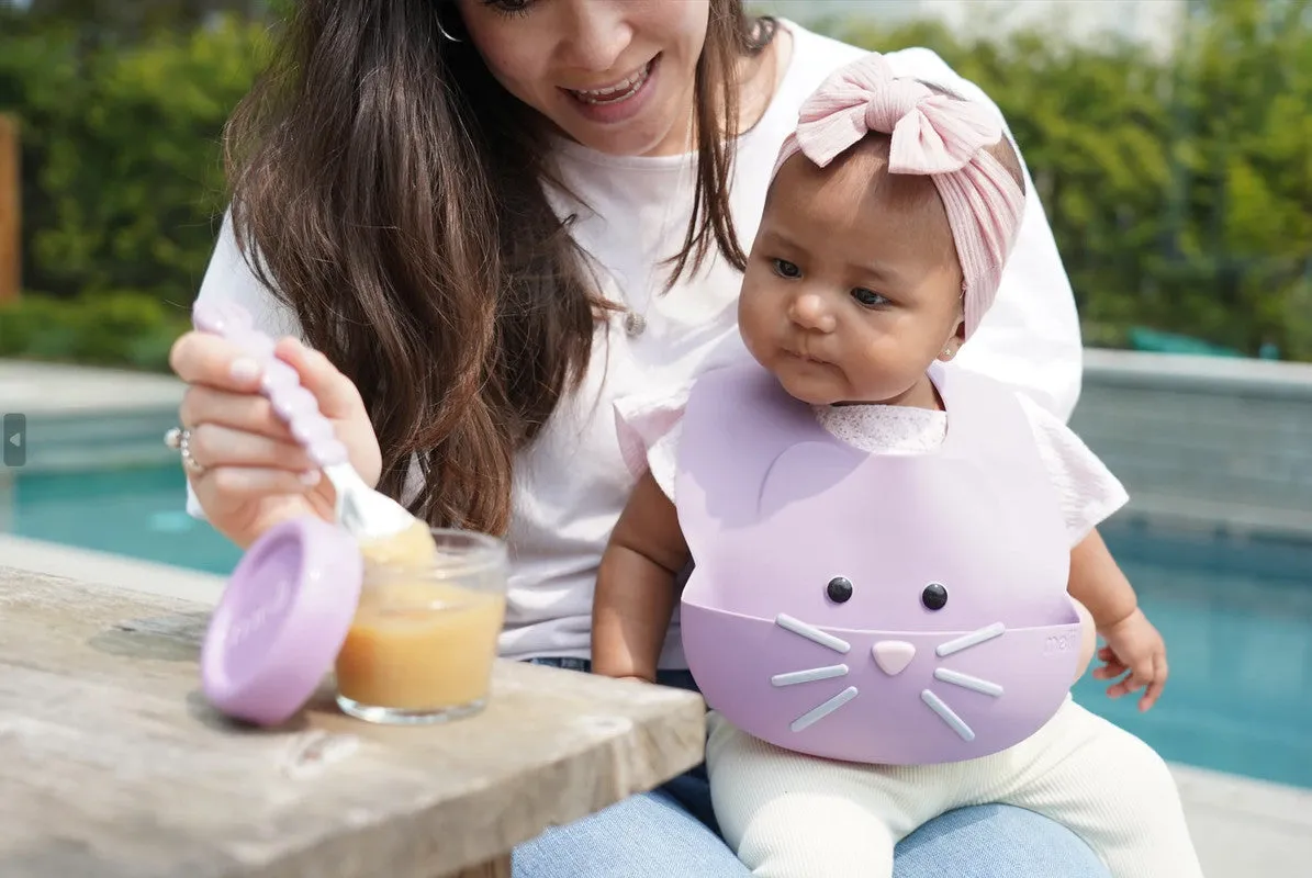 melii Silicone Cat Bib for Mess Free Mealtimes | Waterproof, Adjustable, and BPA-Free | Cute and Playful Design for Toddlers and Kids