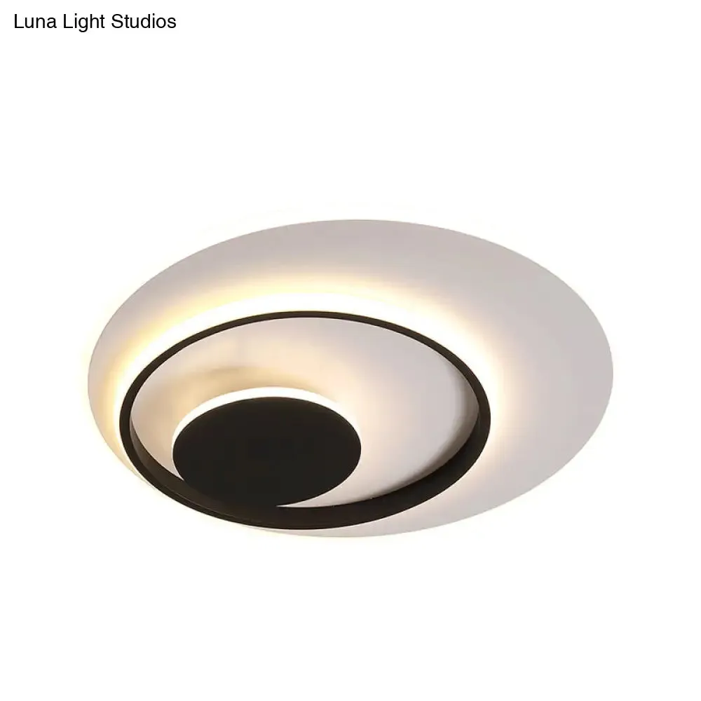 Minimalist Acrylic Circle Ceiling LED Flush Mount Light in White/Warm Light, 16"/19.5" Wide