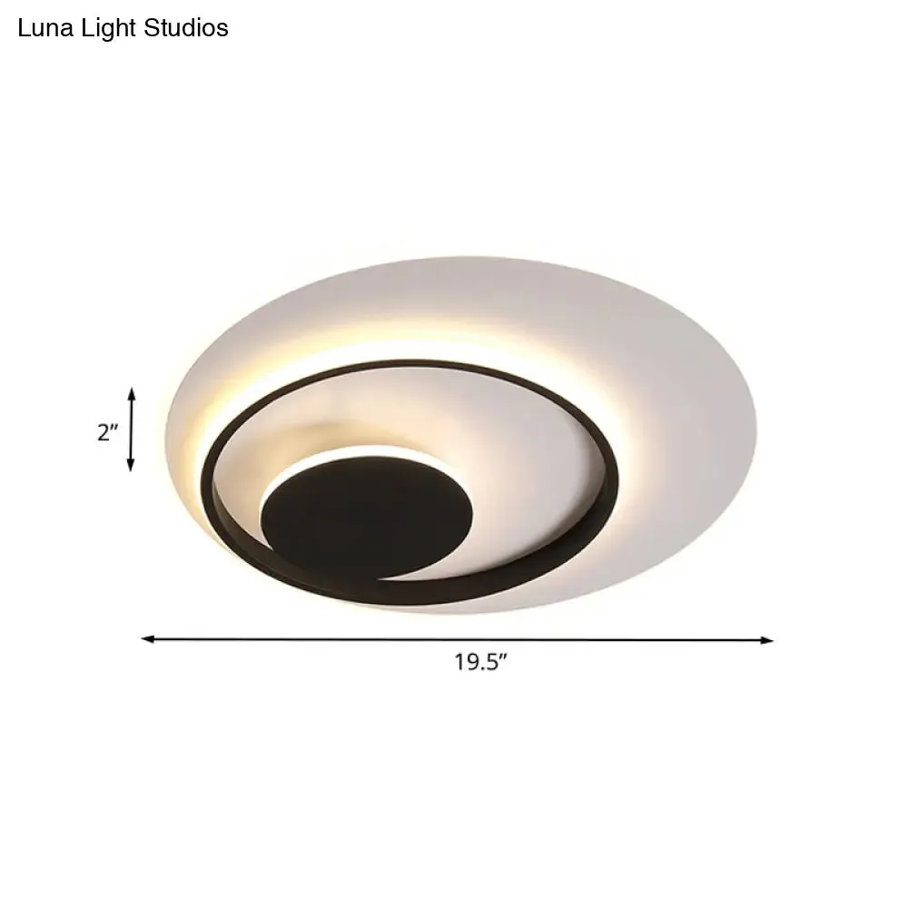 Minimalist Acrylic Circle Ceiling LED Flush Mount Light in White/Warm Light, 16"/19.5" Wide