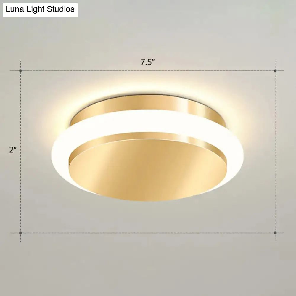 Modern Gold Acrylic LED Ceiling Mount Light - Geometric Foyer Flushmount