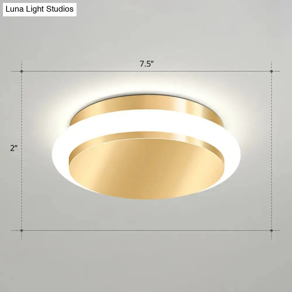 Modern Gold Acrylic LED Ceiling Mount Light - Geometric Foyer Flushmount