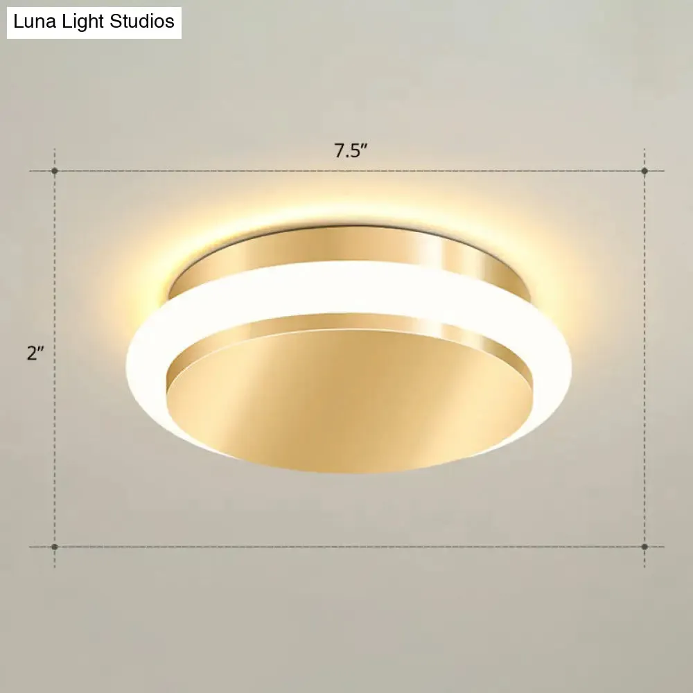 Modern Gold Acrylic LED Ceiling Mount Light - Geometric Foyer Flushmount