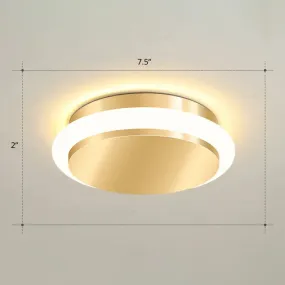 Modern Gold Acrylic LED Ceiling Mount Light - Geometric Foyer Flushmount