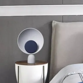 Modern LED Metal Shade Bedroom Reading Lamp, Blue Night Light with Saucer Design