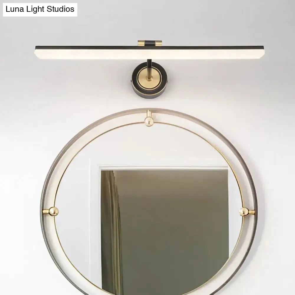 Modern Linear LED Bathroom Vanity Light Fixture in Black/Gold - Minimalist Wall Lighting