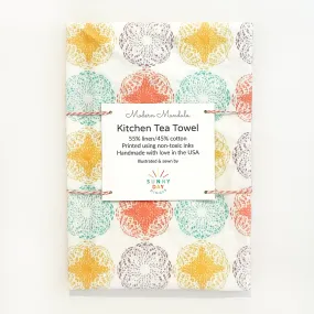 Modern Mandala Tea Towel - Linen/Cotton