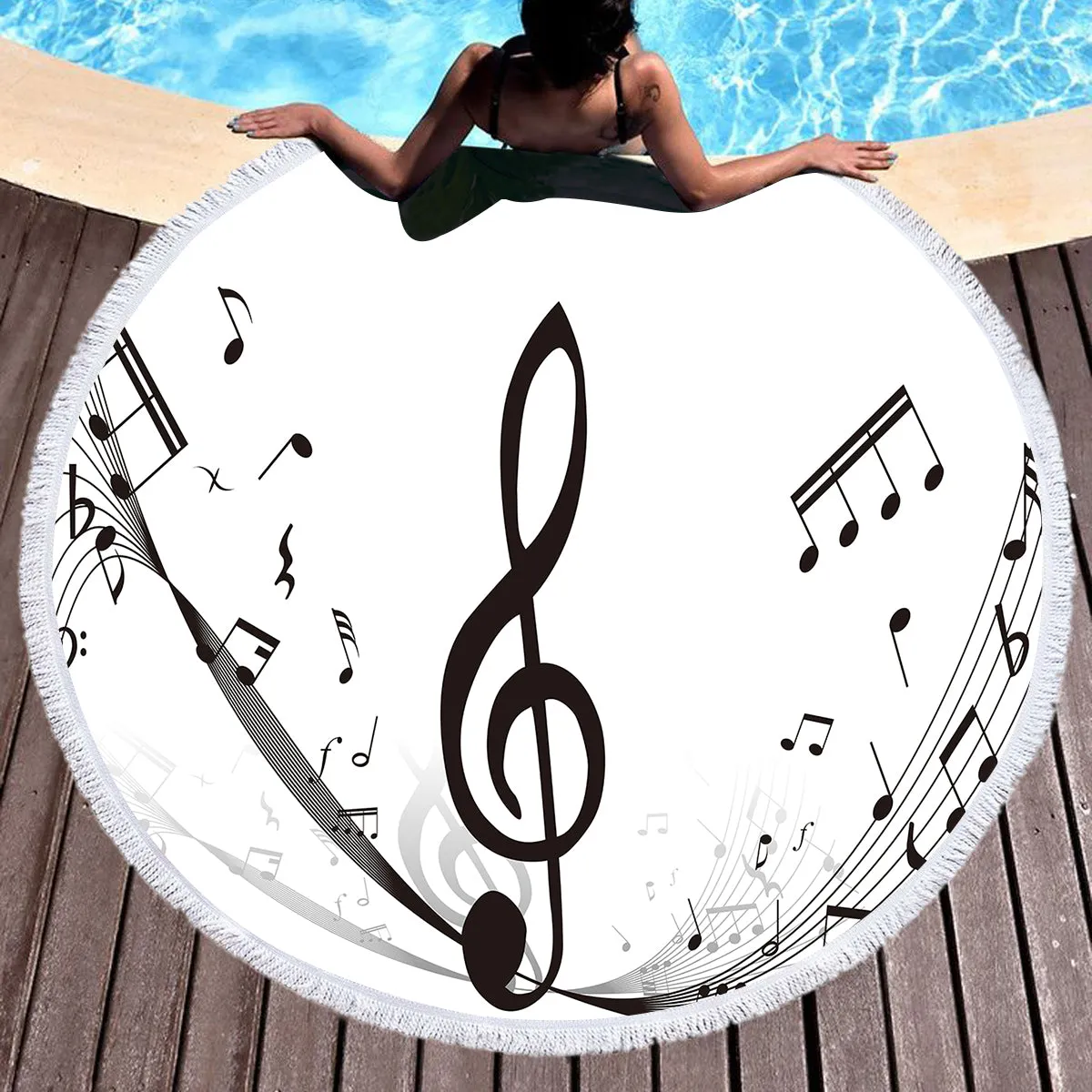 Music Lover Round Beach Towel