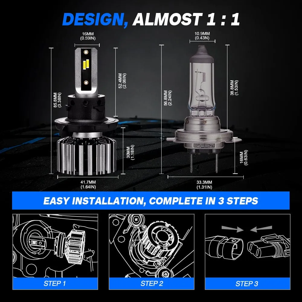 N11 Standard Series | H13 9008 LED Bulbs Cost-Effective 60W 13000LM 6500K White | 2 Bulbs