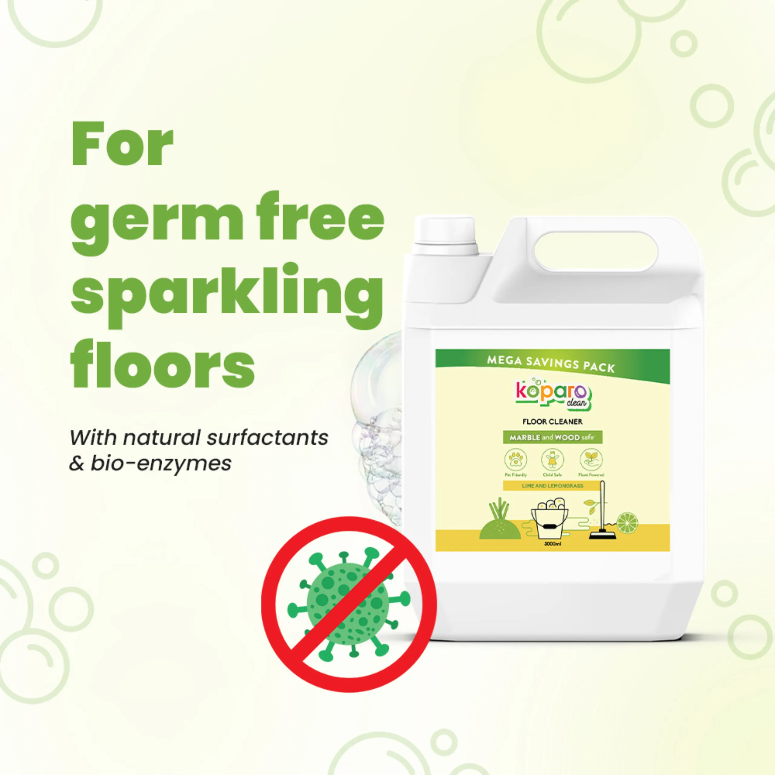 Natural Floor Cleaner - Lime - 3 litres