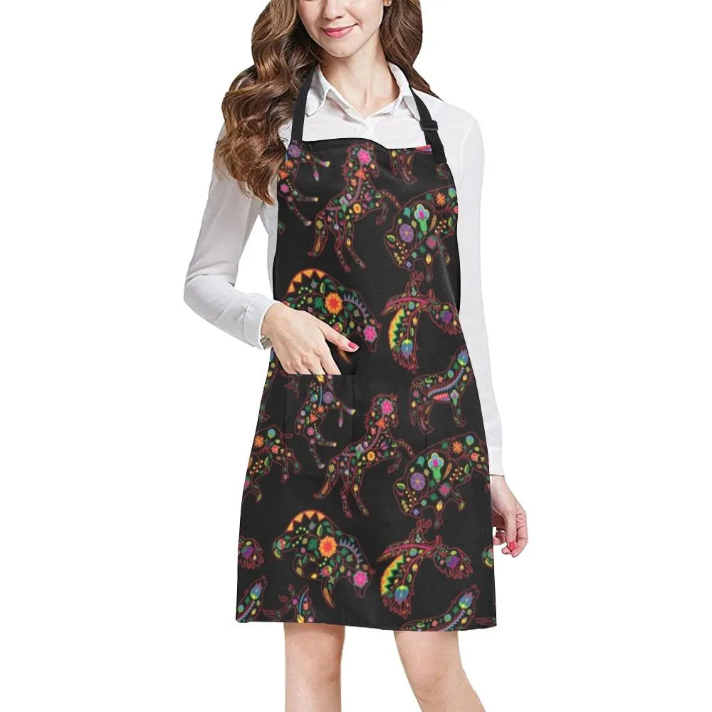 Neon Floral Animals Apron