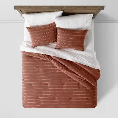 Open Box - Threshold Simple Woven Stripe Cotton Comforter & Sham Set - Simple Woven Stripe Comforter & Sham Set Threshold