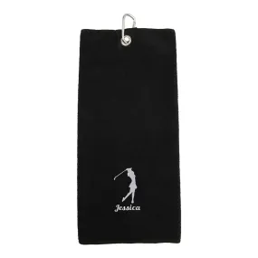 Personalised Tri Fold Golf Towel (Women's Design)