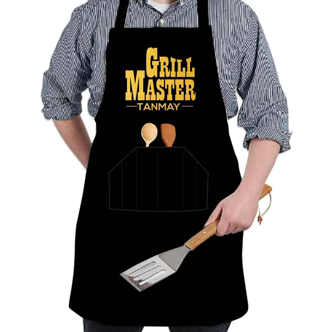 Personalized Chef Apron With Name for Baking Cooking - Grill Master