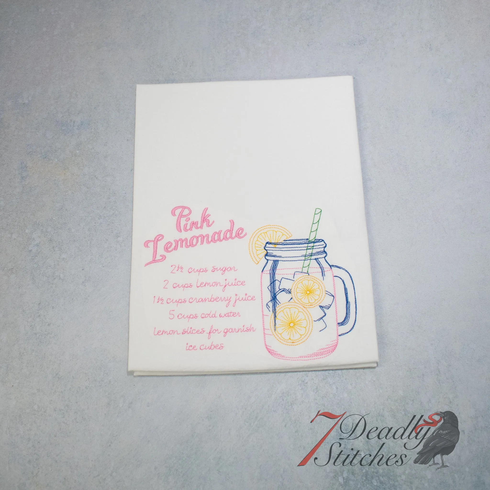 Pink Lemonade Recipe Flour Sack Towel