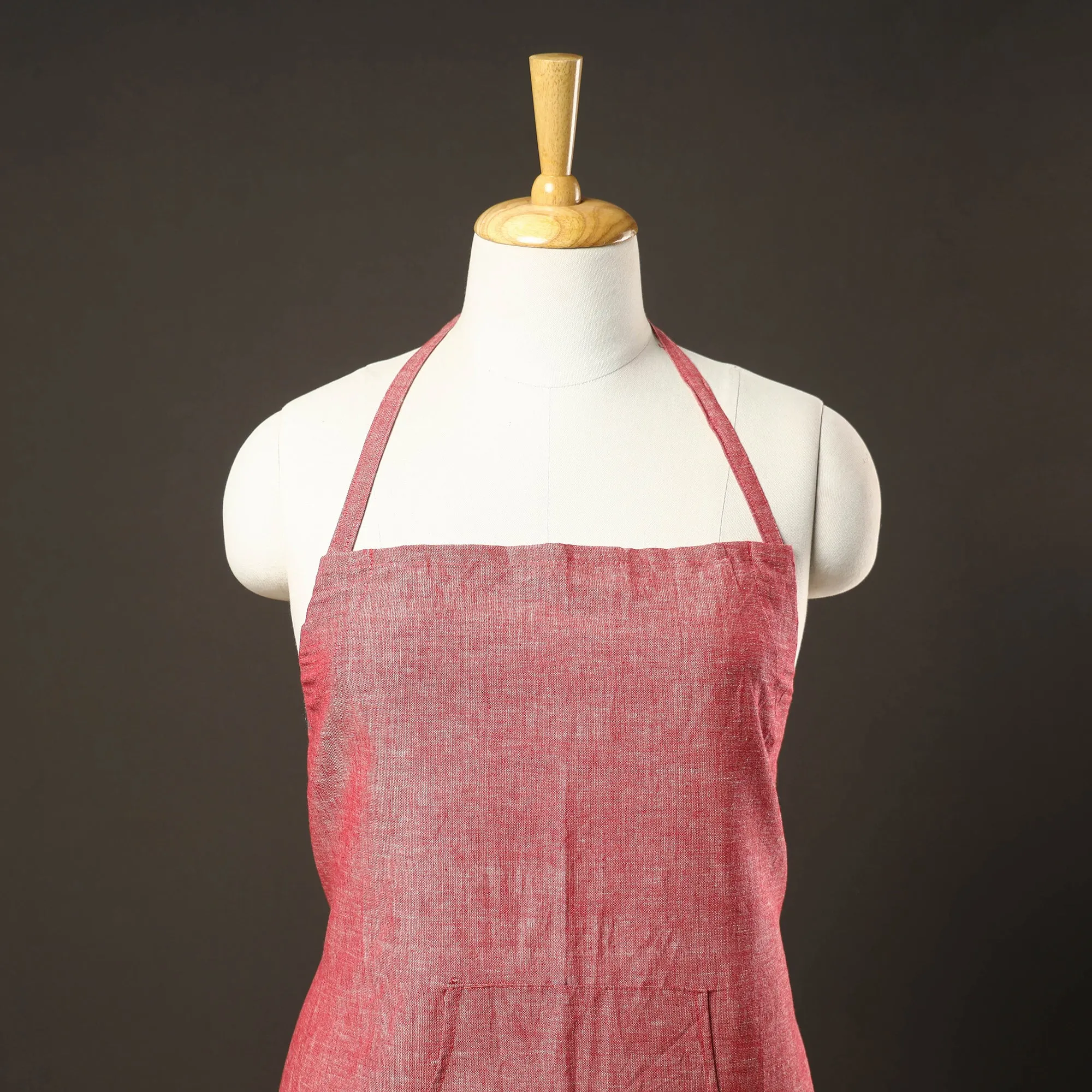 Plain Handloom Jhiri Cotton Apron with Pocket 01