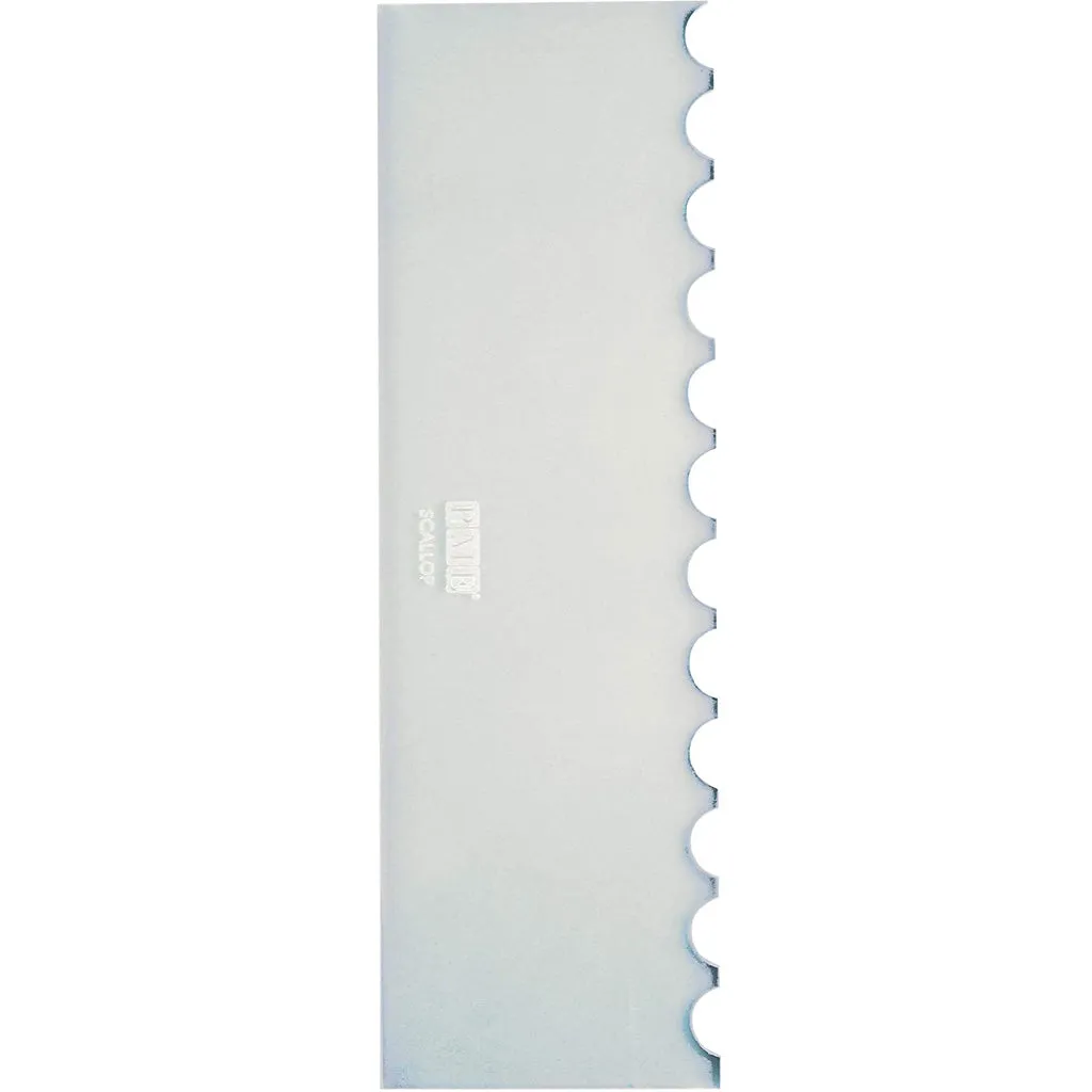 PME Scallop Tall Patterned Edge Side Scraper for Cake Decorating, 10" Transparent