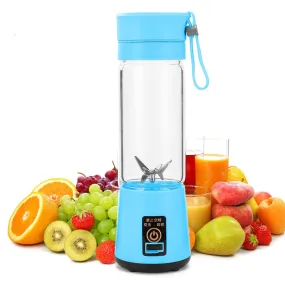 Portable Blender Juicer Mixer 4 Blade Blue