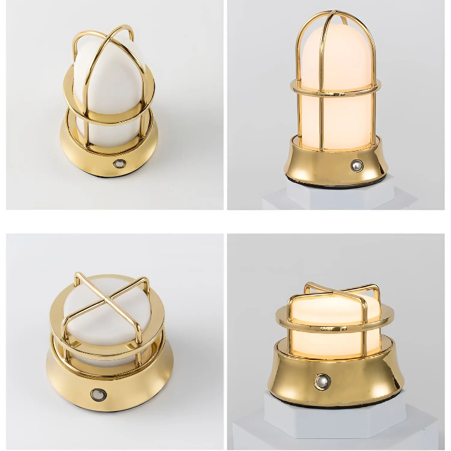 Portable Cordless Lamp - LED Brass Lantern