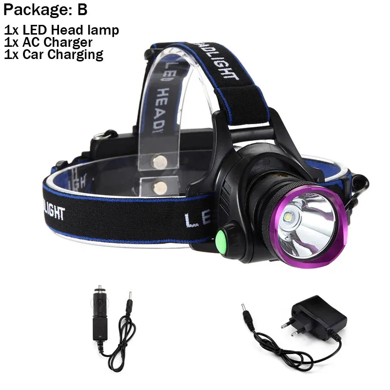 Portable T6 LED Head Lamp Rechargeable Headlight Torch Lantern For Outdoors Hunting Camping Hiking Fishing Light