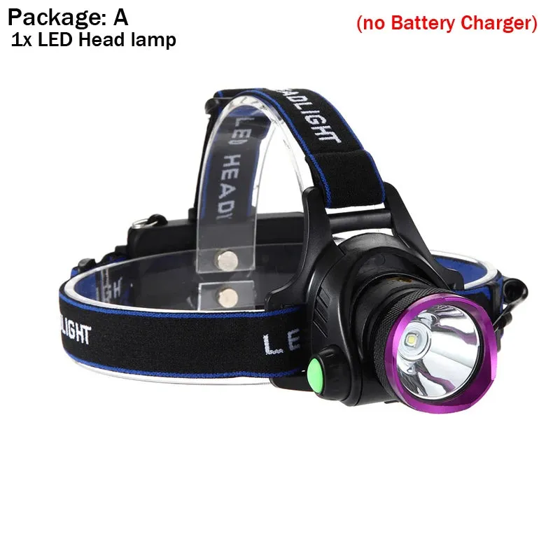 Portable T6 LED Head Lamp Rechargeable Headlight Torch Lantern For Outdoors Hunting Camping Hiking Fishing Light