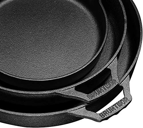 Pre Seasoned Cast Iron 6 Piece Bundle Gift Set, Double Dutch, 3 Piece Skillet & Chainmail