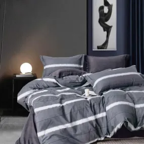 Premium Quality Super Soft King Size 6 pieces Duvet Cover Set 220x240cm Dark Grey