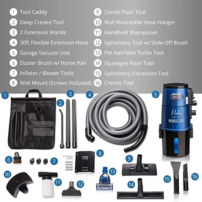 Prolux PLCGVL Wet/Dry Garage Vacuum, Shampooer, Blower and Detailer