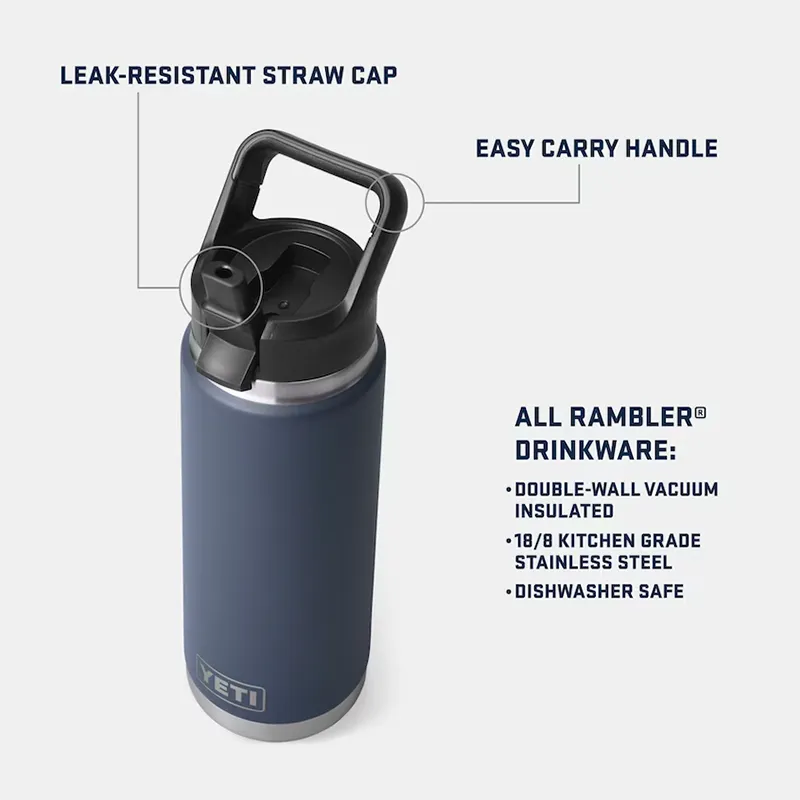 Rambler 26oz Water Bottle with Straw Cap