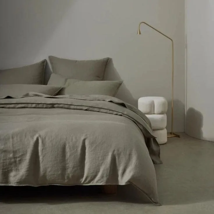 Ravello Linen Duvet Cover Queen Caper