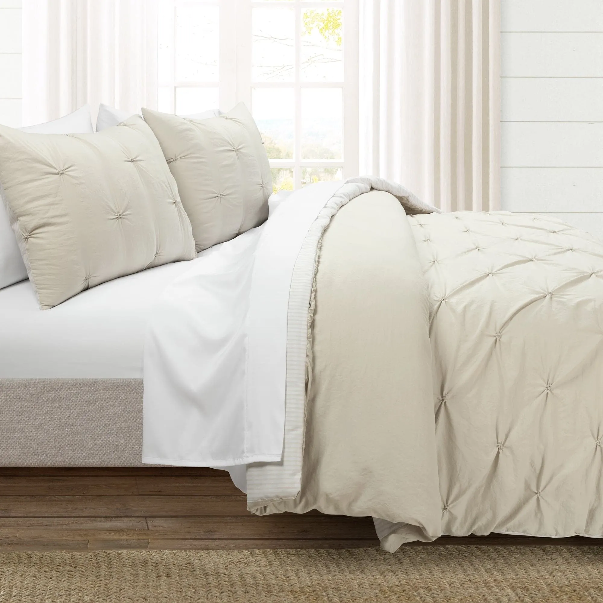 Ravello Pintuck Reversible Comforter Bed In A Bag