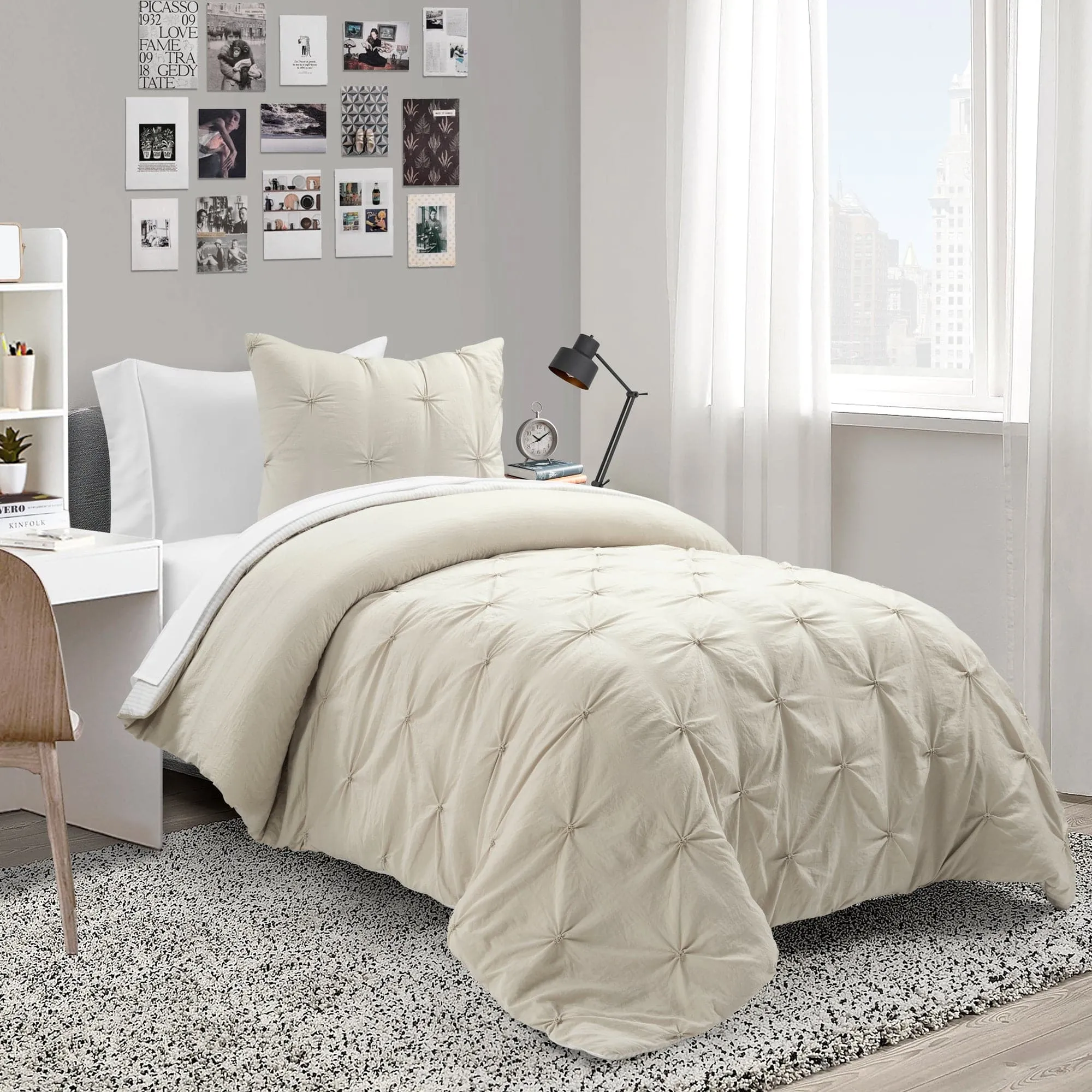 Ravello Pintuck Reversible Comforter Bed In A Bag