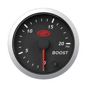 SAAS SG21212 Boost Gauge Diesel 0-20 Psi 52Mm Black Street Series