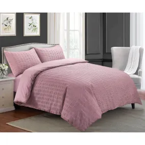 Seersucker Duvet Set - Blush